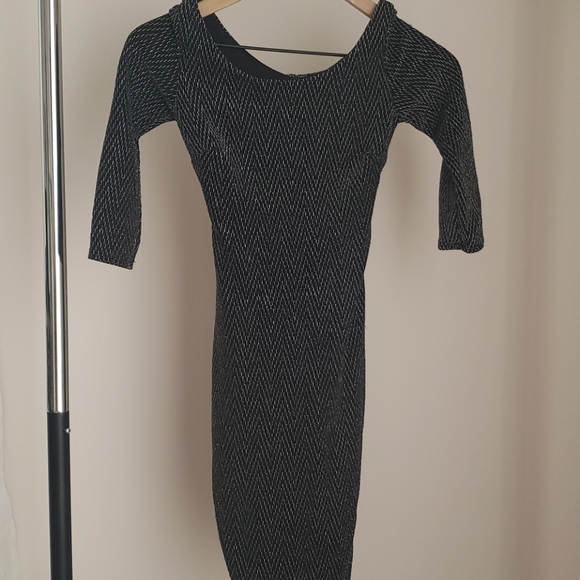 SALE 🤍 XXS 🖤 Black Sparkly / Glitter Dress - Picture 2 of 4